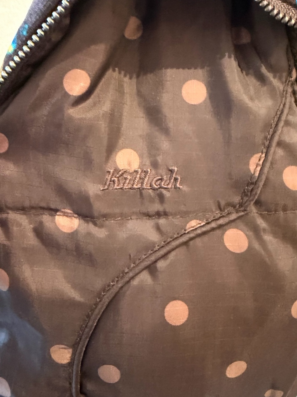 Sleeveless Quilted Polka Dot Vest in Brown #y2k %100 Cotton - Picture 3 of 5